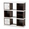 Baxton Studio Rune Two-Tone White and Walnut Brown Finished 2-Drawer Bookcase 163-10647 - alternate 1